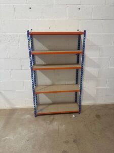 1 x Big Dug Orange & Blue 5 x Shelf Rack. Size H160 x W93 x D31cm. Comes with 5 Boards.