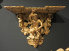 Gold Carved Shelf Bracket, Featuring Man & 2 Cherubs. Size H41 x W49 x D22cm.