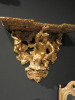 Gold Carved Shelf Bracket, Featuring Man & 2 Cherubs. Size H41 x W49 x D22cm. - 2