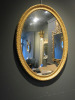 Antique Gold Coloured Ornate Carved Wood Framed Oval Mirror. Size H103 x W77cm. - 3