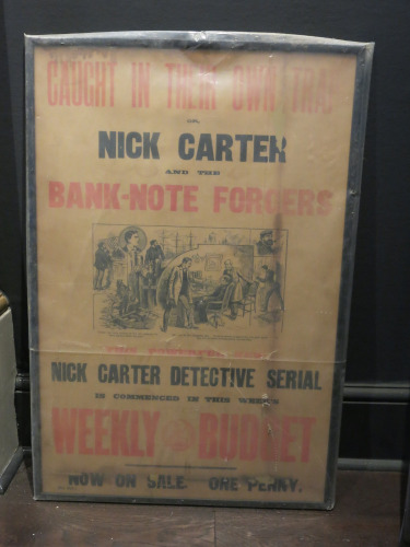 Nick Carter and the Bank Note Forgers, Original Framed Poster. Size 79 x W54cm.
