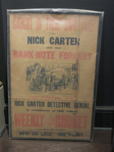 Nick Carter and the Bank Note Forgers, Original Framed Poster. Size 79 x W54cm.