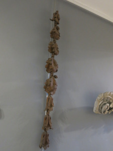Antique 8 Section Carved Wood Decorative Oak Tree, Wall Hanging. Size H94 x W10cm.