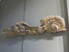 Antique Carved Grey Painted Overdoor, Possibly Part of a Mirror Frame, Featuring Two Cherubs. Size H20 x W102cm. - 3