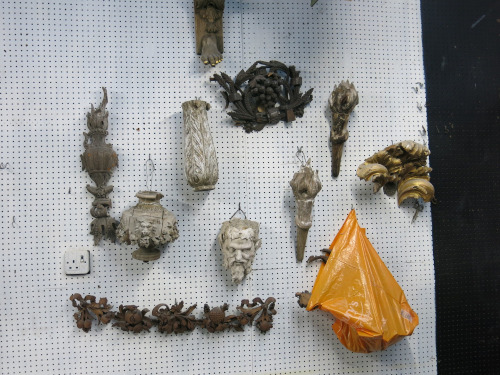 8 x Assorted Antique Carved Wood Decorative Wall Hangings (As Pictured/Viewed).
