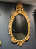 A Giltwood 'William Kent' Period Mirror with Unusual Egg Shaped Glass, English, Circa 1745. Size H138.5 x W78.5cm.