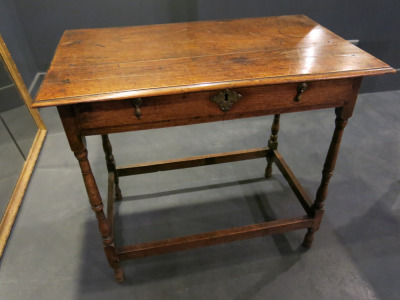 An Early 18th Century Oak Side Table with a Frieze Draw, British, Circa 1725. Size H73 x W83 x D49cm.