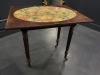 Antique Wood Chess/Fold Out Card Table on Column Legs with Castors. Size H72 x W64 x D40/80cm. - 2