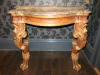 A Pair of Carved Wood Side Tables Faux Rosewood Painted with Original Marble Tops, English, Circa 1830.