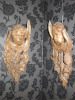 Pair of Carved Wood Cupids in the Manner of Grinling Gibbons, English, Circa 1700. Size H61 x W26 x D8cm. - 2