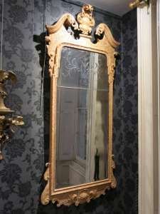 A 'William Kent' Period Gessowork Pier-Glass, English, Circa 1735. Retaining Original Gilding & Rare Original Diamond Cut and Bevelled Glass. Size H202 x W87cm.