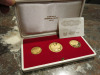 Set of 3 Polish 22ct Gold Collectable Coins in Case with Certificate, Gold 900/1000.