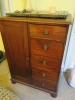 Assorted Brown Furniture to Include: 2 x Tall Bookcases, Side Unit with 2 Doors & 2 Draws, Side Unit with Door & 5 Draws and Antique Regency Style Chest of 4 Draws. - 4