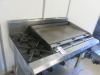 Blue Seal Heavy Duty Gas Burner Cooktop with Griddle Plate & 2 Burners on Mobile Stand. Size H90 x W120 x D80cm. - 2