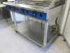 Blue Seal Heavy Duty Gas Burner Cooktop with Griddle Plate & 2 Burners on Mobile Stand. Size H90 x W120 x D80cm. - 4