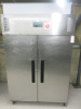 Polar G Series Double Door Upright Stainless Steel Refrigerator, Model G595-02, S/N 6163024. Size H200 x W134x D80cm.