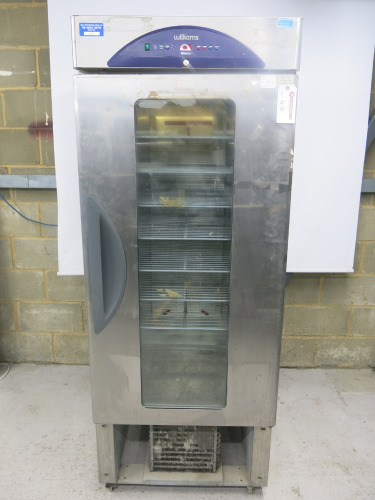Williams Single Door Upright Refrigerator, Model WZ16, S/N 0401/370405. Size H190 x W75 x D70cm.