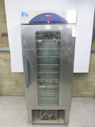 Williams Single Door Upright Refrigerator, Model WZ16, S/N 0401/370410. Size H190 x W75 x D70cm.