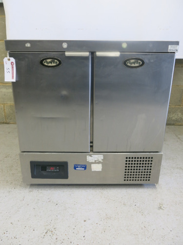 Foster 2 Door Counter Fridge, Model HR145, S/N E5328830. Size H90 x W87 x D72cm.