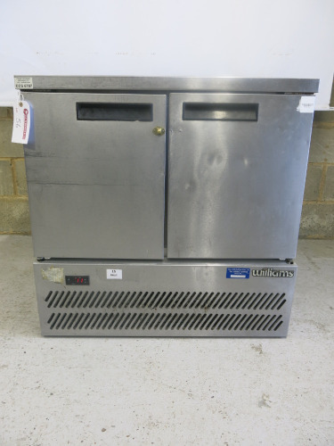 Williams 2 Door Counter Fridge, Model H10CT, S/N 0401/372081. Size H85 x W87 x D73cm.