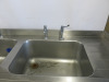 Stainless Steel 2 Bowl Deep Sink with Lever Taps & Shelf Under. Size H90 x W170 x D60cm. - 3