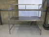 Stainless Steel Prep Table with 2 Shelves Over. Size H166 x W180 x D90cm.