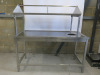 Stainless Steel Prep Table with 1 Shelf Over. Size H156 x W160 x D70cm, with Access Hole (As Viewed).