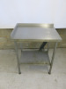Stainless Steel Prep Table with Back Splash, Side Splash & Shelf Under. Size H94 x W80 x D60cm. - 2