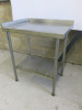 Stainless Steel Prep Table with Back Splash, Side Splash & Shelf Under. Size H94 x W80 x D60cm. - 3
