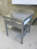 Small Stainless Steel Table with Drawer & Shelf Under. Size H60 x W50 x D60cm. - 3