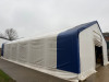 33 x 60 x 17ft Double Trussed Storage Tent with Strong PVC & Galvanised Steel Frame. 13 x 13ft Openings with Hand Braked Winch, Model RPW2200 Shutters. Fitted with Lighting & Power. NOTE: buyer will be required to supply relevant logistics, labour & trans