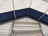 33 x 60 x 17ft Double Trussed Storage Tent with Strong PVC & Galvanised Steel Frame. 13 x 13ft Openings with Hand Braked Winch, Model RPW2200 Shutters. Fitted with Lighting & Power. NOTE: buyer will be required to supply relevant logistics, labour & trans - 7