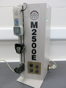 Mecmesin M2500E Motorized Tensile & Compression Testing Machine, S/N939771112, 240v. Comes with Digital Tension Meter & Carry Case.