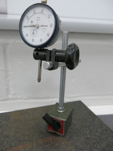 Mitutoyo Magnetic Measuring Stand with Dial Indicator.