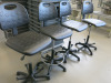 4 x Height Adjustable Workshop Machine Operator Chairs. - 2
