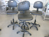 4 x Height Adjustable Workshop Machine Operator Chairs. - 2