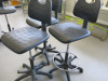 3 x Height Adjustable Workshop Machine Operator Chairs. - 2