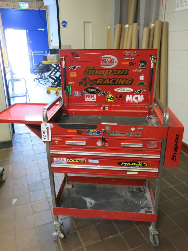 Blue Point Mobile Tool Cabinet with Draws, Lift Up, Shelf & Locked Screw Driver Cabinet with Keys.