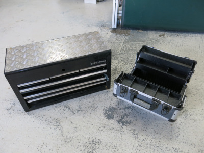 USA Pro Tools Chest with Lift Up Lid (Missing Draw) & Fold Out Chest.