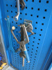 Two Door Blue Metal Lockable Tool Cupboard with Key & Entire Contents to Include: Hand/Power Tools, Boxed Gauges, Calibration Sets, Tool Sets, Tap & Die Sets, Spanners, Adjustable, Wrenches, Clamps, Drill Bits, Laser Level, Hack Saws Etc (As Viewed/Pictur - 9