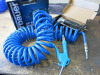 2 x Erbaur Pneumatic Tools, Air Die Grinder & Air Nibbler with Coil Air Line & Attachment. - 4