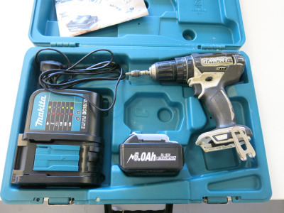 Makita Cordless DHP482 Drill, Lithium Ion 5.0ah Battery & Charger in Carry Case.