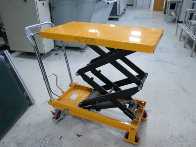 TFD35 Double Scissor Pump Up Lifting Platform Trolley, Capacity 350kg.