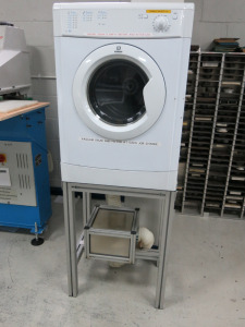 Indesit IDV65 Tumble Dryer on Bespoke Stand with Filter.