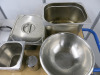 Assorted Stainless Steel Containers & Lids (As Viewed). - 3