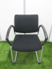 5 x LGA Black Fabric Chairs with Grey Legs. - 3