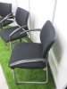 5 x LGA Black Fabric Chairs with Grey Legs. - 2