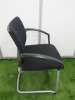 5 x LGA Black Fabric Chairs with Grey Legs. - 4