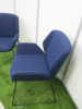 2 x Boss Design Kruze Blue Fabric Lounge Chairs with Black Legs. - 2