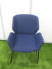 2 x Boss Design Kruze Blue Fabric Lounge Chairs with Black Legs. - 3
